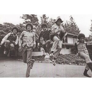 Michael Jackson c. early 1970s with Jackson 5 Two Page Photo Magazine Print